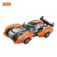 Kit de Construcción de Coches de Carreras de Plástico COGO, Bloques de Construcción para Niños, Juego de Bloques de Construcción de Partículas Pequeñas
