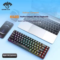 Clavier à membrane mini le plus vendu avec rétroéclairage RVB, 68 touches, prise en charge de la personnalisation OEM, Type-C, idéal pour le jeu et le bureau