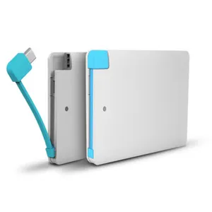 Promotional Gift 3000mAh Li-Polymer Ultra Slim Mini Power Bank Fast Charging LED Display 5W Card Mobile Phone Charger Custom