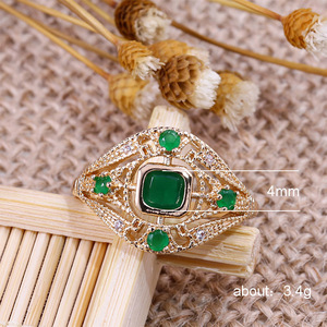 Blue Crystal Openwork Ring for Women Vintage Royal Style Elegant Fashion Accessories - Product Image 4