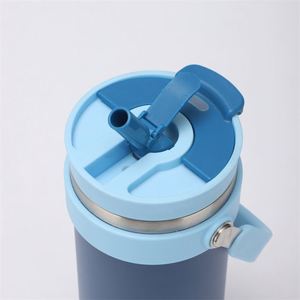 New Arrival Stainless Steel Vacuum Flask Travel Mug Classic Design with Handle <b>Straw</b> for Camping for Outdoor Adventures - Product Image 3