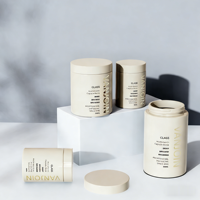 Bouteille en verre vide brillante de luxe personnalisée de 150 ml, 180 ml, 250 ml pour compléments alimentaires, forme cylindrique, emballage pour comprimés et capsules
