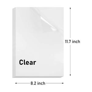 Inkjet terbaik dapat dicetak 8.5x11 inci ukuran A4 kertas stiker Inkjet vinil bening transparan tahan air - Product Image 2