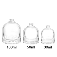 Vente en gros de flacons de parfum en verre vides de luxe pour femmes et hommes, avec logo personnalisé, impression sur écran, 30 ml, 50 ml, 100 ml, ronds, avec couvercle