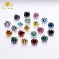 6.5mm 8mm 9mm synthétique Moissanite coupe ronde noir jaune vert bleu rose rouge couleur VVS1 pierres de Moissanite en vrac pour bijoux
