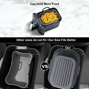 Revêtements en silicone de qualité supérieure réutilisables pour friteuse à air, pot en silicone avec revêtement et poignées, plat de cuisson en silicone pour four - Product Image 3