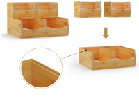 Bamboe 3 Stuks Stapelbare Fruitmand Open Voor Stapelbak Voor Keukenblad Groente En Fruit Organizer Opslagbak
