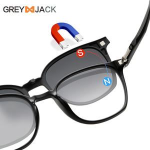 Gafas de sol con clip magnético Greyjack para mujer, montura TR90, lentes TAC, protección UV, montura completa 6216 - Product Image 1