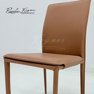KeynesCustom Contemporary High End Saddle Leather Accent <b>Chair</b> For Minimalist Villa Living Room Seating - Product Image 6