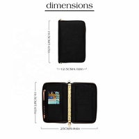 Portefeuille-organisateur Hongbo personnalisé en cuir véritable litchi souple multicolore A6 avec fermeture éclair, idéal comme cadeau de bureau/école/anniversaire