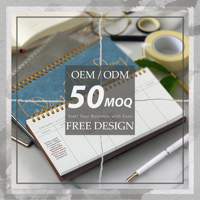 Planificador Semanal con Logotipo Personalizado, Sin Fecha, Espiral, Cuero PU, Organizador de Escritorio, Calendario de Oficina, Venta al por Mayor, Cuaderno de Regalo