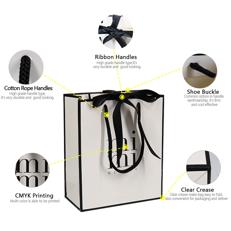 Accept different size shopping paper gift bag with tissue paper