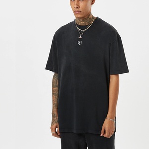 Nouvelle Mode Lourd 100% Coton Coupe Ample Vintage Personnalisé Imprimé Logo T-shirt 240gsm Détresse Surdimensionné Écologique Hommes - Product Image 2