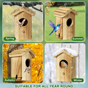 Высококачественная прочная коробка для гнездования из массива дерева Bluebird колибри в современном стиле мини-домик для домашних животных - Product Image 5