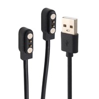 Cable de Carga Magnético Divisor de 2 Pines USB a 2x2 Pines Negro o Blanco 60cm para Smartwatches Cargador Magnético Dual para Reloj Inteligente