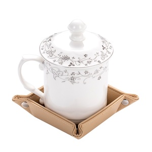 <span class=keywords><strong>Plateau</strong></span> de Voyage Pliable en Cuir PU avec Porte-Gobelet et Boutons Pression, Petite Taille, Prix Usine - Product Image 1