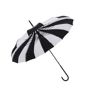 Retro Pagoda Parasol Umbrella Sun Umbrella UV Protection Umbrella with Hook Handle