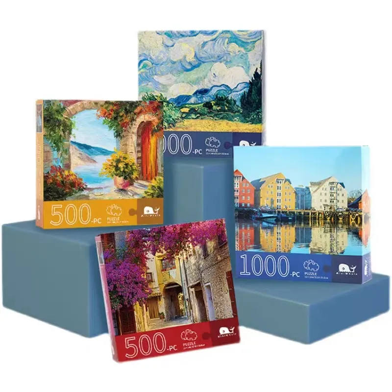 Puzzle de peinture à l'huile pour adultes et enfants, temps libre, Puzzle en papier, 500 pièces et 100 pièces, jeu de divertissement, offre spéciale