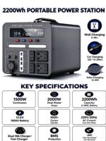 Centrale Électrique Portable OEM 2000W 1500W 2400Wh, Générateur Solaire 220V pour Maison, Camping, Voyage, Urgence et Secours
