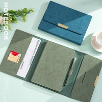 Agendas promotionnels en cuir rigide A5 avec porte-stylo, logo personnalisé, journal personnalisé, 100 feuilles, reliure cousue, pour entreprise