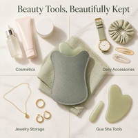 Étui de rangement personnalisé en cuir PU pour outils Gua Sha, organiseur de soins de la peau, pochette pour accessoires cosmétiques pour coiffeuse, spa et voyage
