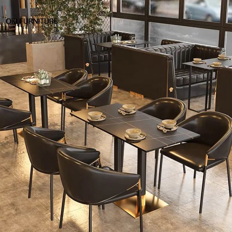 Ristorante di lusso moderno mobili commerciali Cafe divano personalizzato cabina ristorante industriale tavolo da pranzo e sedia