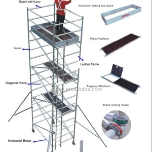 Échafaudage mobile en aluminium Tour d'échafaudage en aluminium pour la construction - Product Image 1