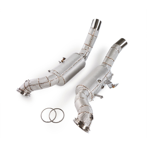 Collecteur d'échappement haute performance pour Maserati Ghibli 3.0T 2020-2023, tuyaux d'échappement <span class=keywords><strong>à</strong></span> haut débit, downpipe avec bouclier thermique - Product Image 4