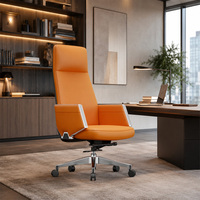 Chaise de bureau moderne réglable à dossier haut en cuir, chaise pivotante de direction pour ensemble table et chaise de bureau
