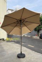 Parasol d'extérieur inclinable à manivelle, 8 baleines, auvent en polyester, protection solaire réglable pour jardin, restaurant, extérieur
