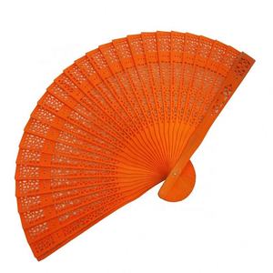 Wholesale Cherry Wood Folding Fan with Custom Logo Painted Souvenir Gift Wedding Invitation SANDALWOOD Hand Fans for Dance - Product Image 6