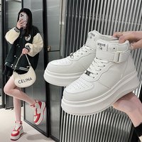 Baskets confortables et chaudes pour femmes, à semelle épaisse, style bottes de neige, baskets montantes décontractées