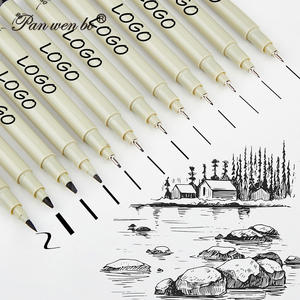 12 stylo de <span class=keywords><strong>dessin</strong></span> de conception de <span class=keywords><strong>dessin</strong></span> animé <span class=keywords><strong>dessin</strong></span>é à la main épais et mince à une extrémité stylo de <span class=keywords><strong>contour</strong></span> à encre permanente noire à séchage rapide - Product Image 1