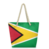 Sac fourre-tout avec drapeau de Grenade, avec poignées en corde de chanvre, grande capacité, durable, imperméable, sac à bandoulière polyvalent pour le travail, les voyages, la plage
