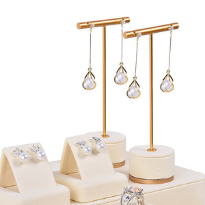 Chen lu màu be trang sức hiển thị đạo cụ vòng cổ bông tai Stud trang sức hiển thị đứng hiển thị truy cập - Product Image 3