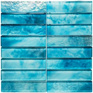 Mosaïque <span class=keywords><strong>de</strong></span> piscine en verre premium 12x12'' bleu cristal givré pour la ligne <span class=keywords><strong>de</strong></span> délimitation <span class=keywords><strong>de</strong></span> la piscine - Product Image 2