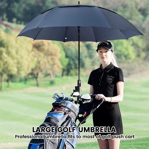 OEM bán buôn bán tự động windproof hai lớp tán 190t pongee thẳng dài lỗ thông hơi mặt trời mưa Golf Ô thiết kế hiện đại - Product Image 5