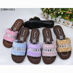 รองเท้าแตะขนเทียมแบบเปิดนิ้วเท้าสำหรับผู้หญิงรองเท้าแตะกลางแจ้งกันลื่นน้ำหนักเบาสำหรับเด็กทันสมัย - Product Image 2