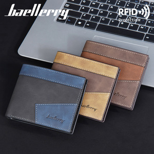 Baellerry Men's Short <b>Wallet</b> Brown Color <b>Blocking</b> Multi Card Slot <b>RFID</b> Protection Everyday Use - Product Image 2
