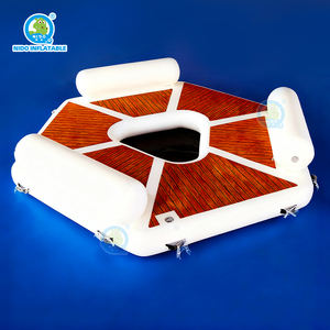 Kunden spezifische aufblasbare sechseckige schwimmende Plattform mit Kissen Werbung Schlauchboote für Wasser Freizeit - Product Image 2