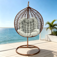Fauteuil suspendu en forme d'œuf en métal pour villa, mobilier d'extérieur, balcon