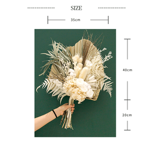 2023 doux rêve automne mariée Rose <span class=keywords><strong>fleur</strong></span> bouquet avec feuille <span class=keywords><strong>de</strong></span> palmier naturel Boho séché/conservé floral maison déco cadeau bouquet - Product Image 4