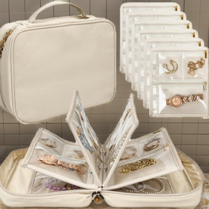 Sac à bijoux pliable, pages transparentes amovibles pour le voyage, couleurs assorties, vente en gros en vrac, directement de l'usine, en stock, disponible dès maintenant - Product Image 2