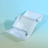 Boîte cadeau magnétique blanche de luxe avec couvercle transparent, estampage à chaud doré, doublure en satin, boîte en carton rigide pour bijoux, cosmétiques, desserts