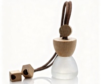 Bouteille de parfum conique en verre de 8 ml pour voiture, diffuseur de parfum vide à suspendre avec bouchon en bois, contenant de parfum en gros