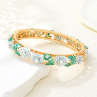 Bracelet en émail sculpté style chinois, incrusté de pierres précieuses ajourées, idéal pour les banquets et les cadeaux de fêtes - Meilleure vente