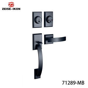 ชุดมือจับประตูหน้าและชุดกลอน<span class=keywords><strong>ป</strong></span>ระตู, ชุดล็อคประตูภายนอกพร้อมกุญแจทรงกระบอกเดี่ยวแบบกลับด้านได้สำหรับขวาและซ้าย (สีดำด้านทันสมัย) - Product Image 1