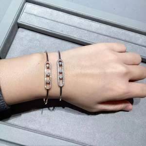 Hot Sales High-End 925 Sterling <b>Silver</b> Gold Plated <b>Cuff</b> <b>Bracelet</b> Sliding Brilliant Cut Zircon Cute Romantic Fashion Jewelry - Product Image 6