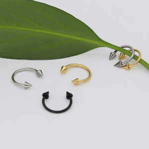 Piercing pour lèvres, anneau en acier inoxydable, noir, bon marché, piercing pour le nez, en titane, vente en gros - Product Image 5