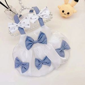 Ropa de poliéster para mascotas para el verano Vestidos cómodos de princesa a rayas para perros Gatos para Navidad Halloween Pascua - Product Image 1